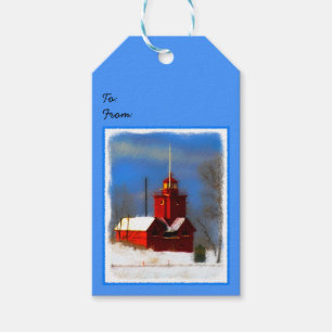 Grote Rode vuurtoren schilderen - Oorspronkelijke Cadeaulabel