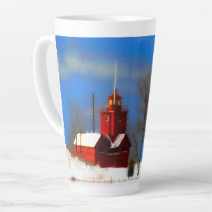 Grote Rode vuurtoren schilderen - Oorspronkelijke Latte Mok
