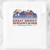 Grote rokergebergte rechthoekige sticker (Tas)