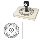 Grote ronde handgemaakte Logo Borders Custom Rubberstempel (Gestempeld)