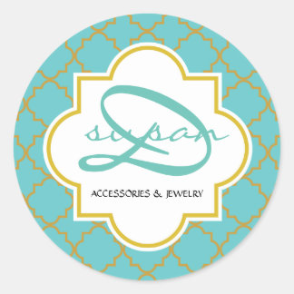 Grote ronde quatrefoil stickers