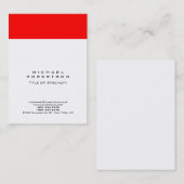 Grote Rood Witte Monogram Professional Minimalisti Visitekaartje (Voorkant / Achterkant)