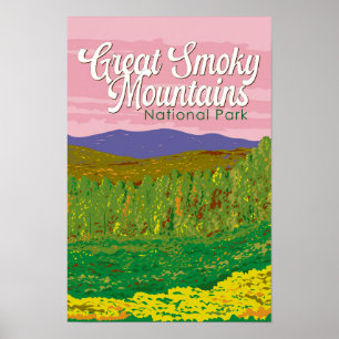 Grote Rookgebergte Nationaal Park Illustratie Poster