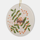 Grote Rowan rode bessen Keramisch Ornament (Links)