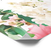 Grote roze 9-tafel bruiloft-zeepbel poster (Hoek)