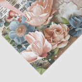 Grote Roze  Bloemen Ephemera Collage Tissuepapier (Detail)