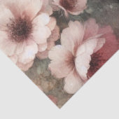 Grote Roze Bloemen Grunge Collage Weefsel Papier (Detail)