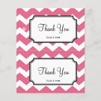 Grote roze chevron diy bruiloft cadeau label hange flyer