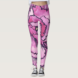 Grote roze collectie leggings