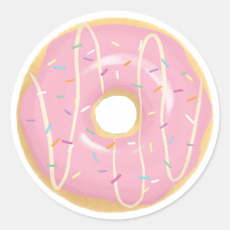 Grote roze donut sticker