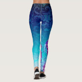 Grote roze draak op zwemwater leggings (Achterkant)