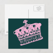 Grote roze kroon of Tiara Briefkaart (Voorkant / Achterkant)