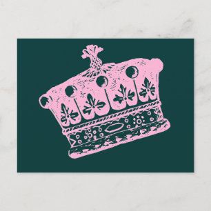 Grote roze kroon of Tiara Briefkaart