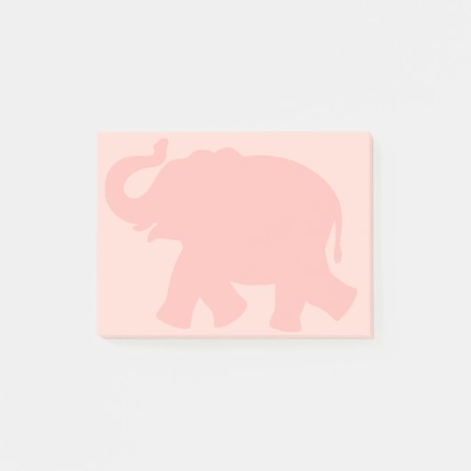 Grote Roze Olifant Silhouet Post-it® Notes (Voorkant)