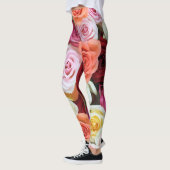 Grote roze Paarse en witte rozen Leggings (Links)