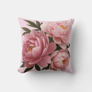Grote Roze Pioenen Kussens- Bloemen Kussen