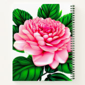Grote roze pony met Emerald Green Leaves Journal Notitieboek (Achterkant)