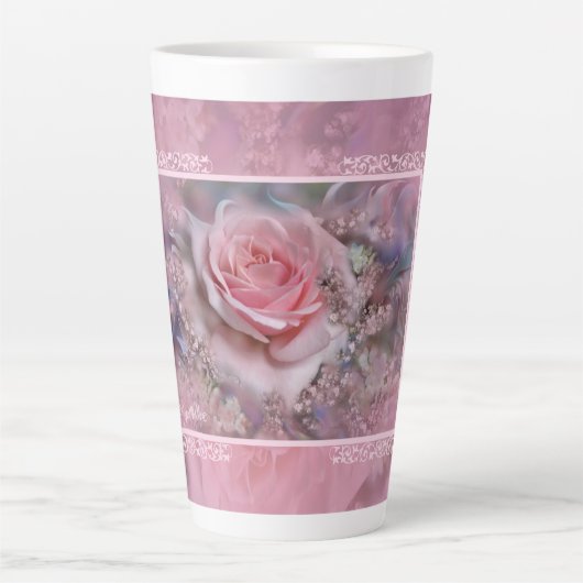 Grote roze roze latte Mok (Voorkant)