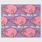 Grote roze roze rog cadeaupapier (Vlak)