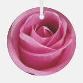 Grote roze roze roze roos glas ornament (Voorkant)