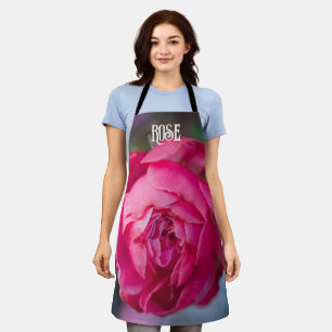 Grote roze roze roze roos schort