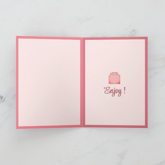 Grote roze strik van Sinterklaas met liefde Kerstm Kaart (Binnen)