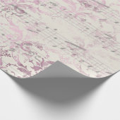 Grote roze ventilator met muziek cadeaupapier (Hoek)