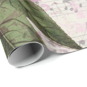 Grote roze ventilator met muziek cadeaupapier (Rol Hoek)