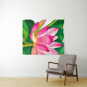 Grote roze waterLily met Emerald Green Leaves Wandkleed (In Situ (horizontaal))