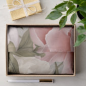 Grote roze witte pioenrozen print design tissuepap tissuepapier (Geschenk)