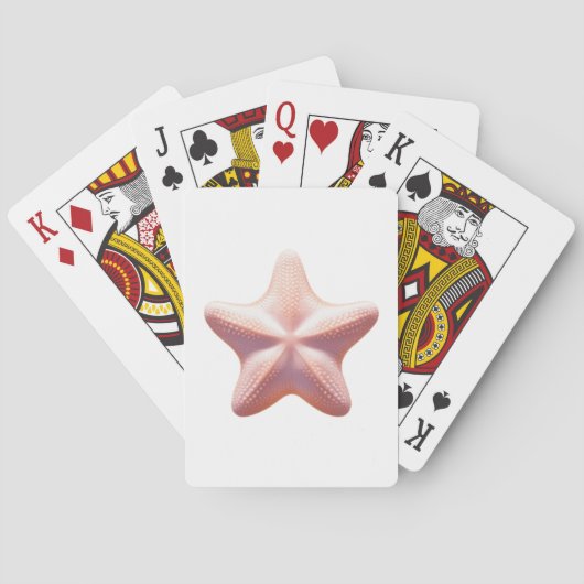 Grote Roze Zeester Pokerkaarten (Achterkant)