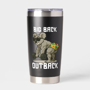 Grote rug Outback – Grappig Koala Gym Deadlift-ont Geïsoleerde Drinkbeker