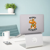 Grote rug Outback - Grappige kangoeroe gym workout Sticker (Laptop op bureau)