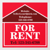 GROTE RUIMTE TE HUUR Aangepaste Woningbouw Raamsticker (Vel)