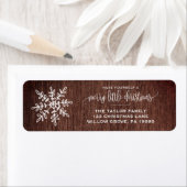 Grote Rustische Snowflake kerst Etiket (Insitu)