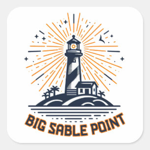 Grote Sable Point Lighthouse Zonsopgang Vierkante Sticker