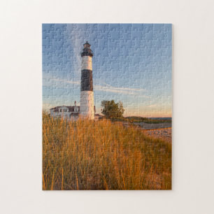 Grote Sable Point Vuurtoren aan Lake Michigan 3 Legpuzzel