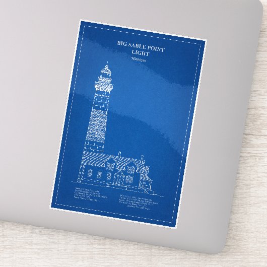 Grote Sable Point vuurtoren - Michigan - AD Sticker (Detail)