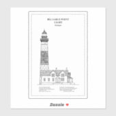 Grote Sable Point vuurtoren - Michigan - BD Sticker (Vel)