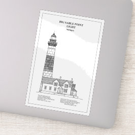 Grote Sable Point vuurtoren - Michigan - BD Sticker