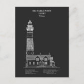 Grote Sable Point vuurtoren - Michigan - PD Briefkaart (Voorkant)