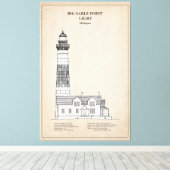 Grote Sable Point Vuurtoren - Michigan - SBD Canvas Afdruk (Insitu (Houten vloer))