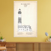 Grote Sable Point Vuurtoren - Michigan - SBD Canvas Afdruk (Insitu (Woonkamer))