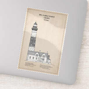 Grote Sable Point Vuurtoren - Michigan - SBD Sticker