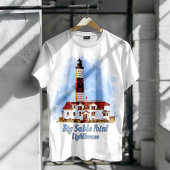Grote Sable Point vuurtoren Waterverf - Michigan T-shirt