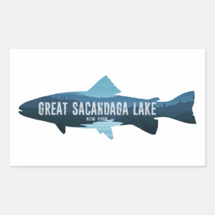Grote Sacandaga Lake New York vis Rechthoekige Sticker