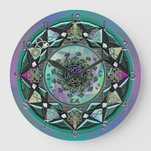 Grote Sage Celtic Mystical Mandala Wall klok