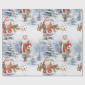 Grote Santa Snow Cadeaupapier (Vlak)