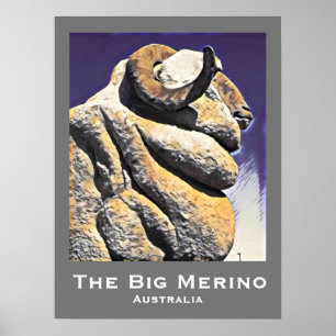 Grote schaap grote Merino Australian retro reisdru Poster