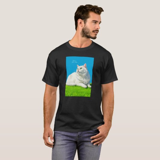 Grote schattige kat t-shirt (Voorkant volledig)